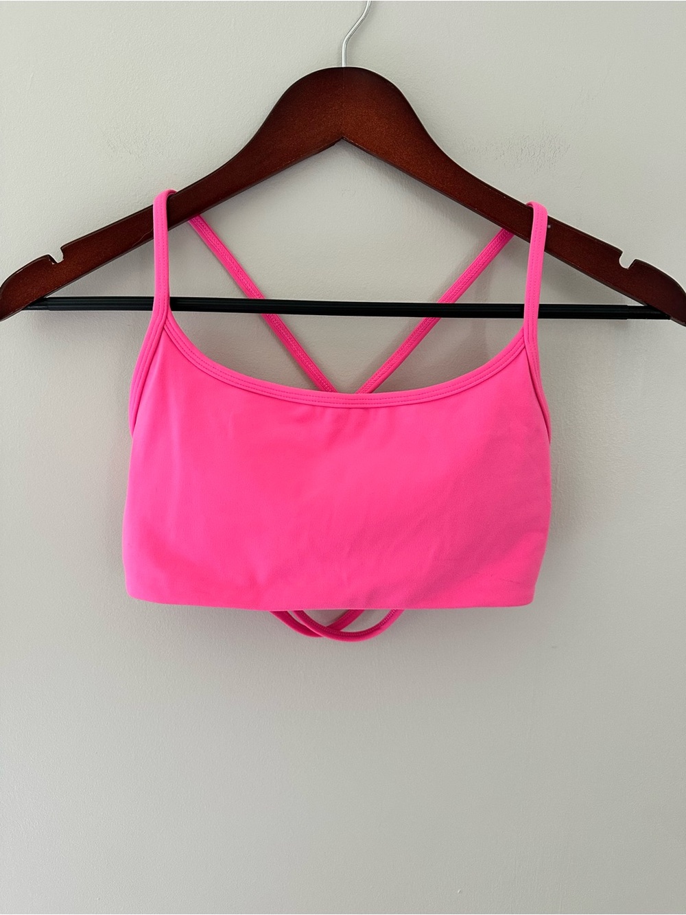 Free Spirit Hot Pink Open Back Strappy Sports Bra Bralette